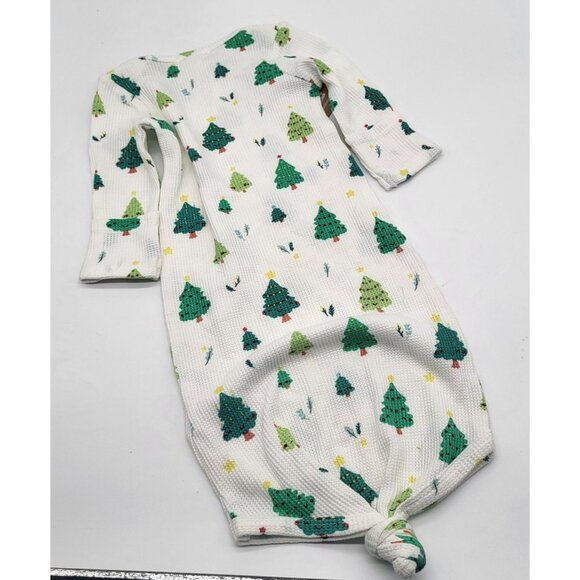 Angel Dear Holiday Christmas Trees Long Waffle Knotted Sleep Gown 0-3M - Picture 2 of 6